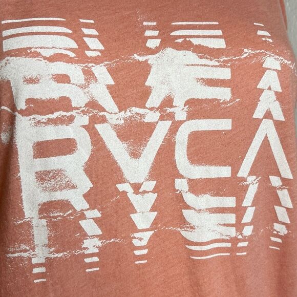 RVCA Short Sleeve Soft Graphic Tee Peachy Pink & White Size XS - Picture 3 of 4